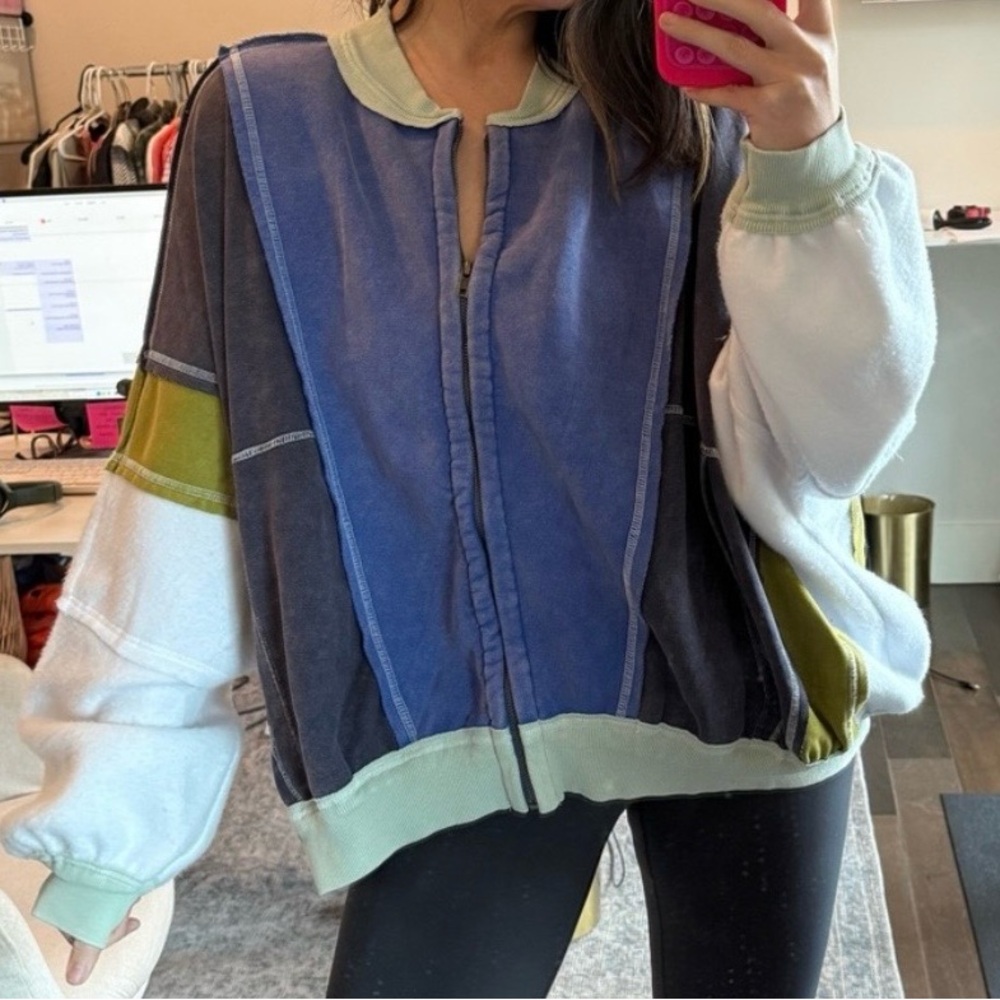 BUCKETLIST Multicolor Patchwork Bomber Jacket - image 1
